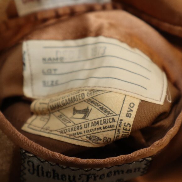 Hickey Freeman Flight Coat Mens Vintage 1973 Tan Wool? Size 50** Approx Custom - Picture 6 of 14